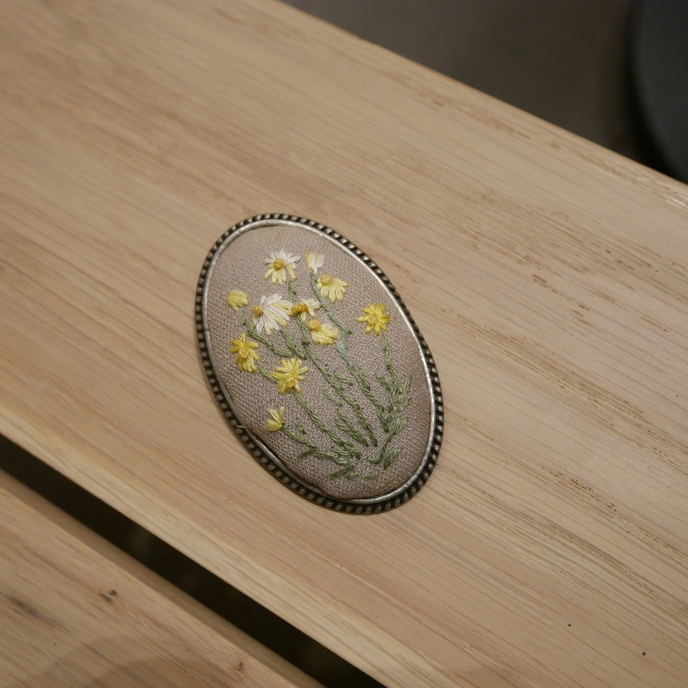 HANDMADE EMBROIDERY Floral BROOCH